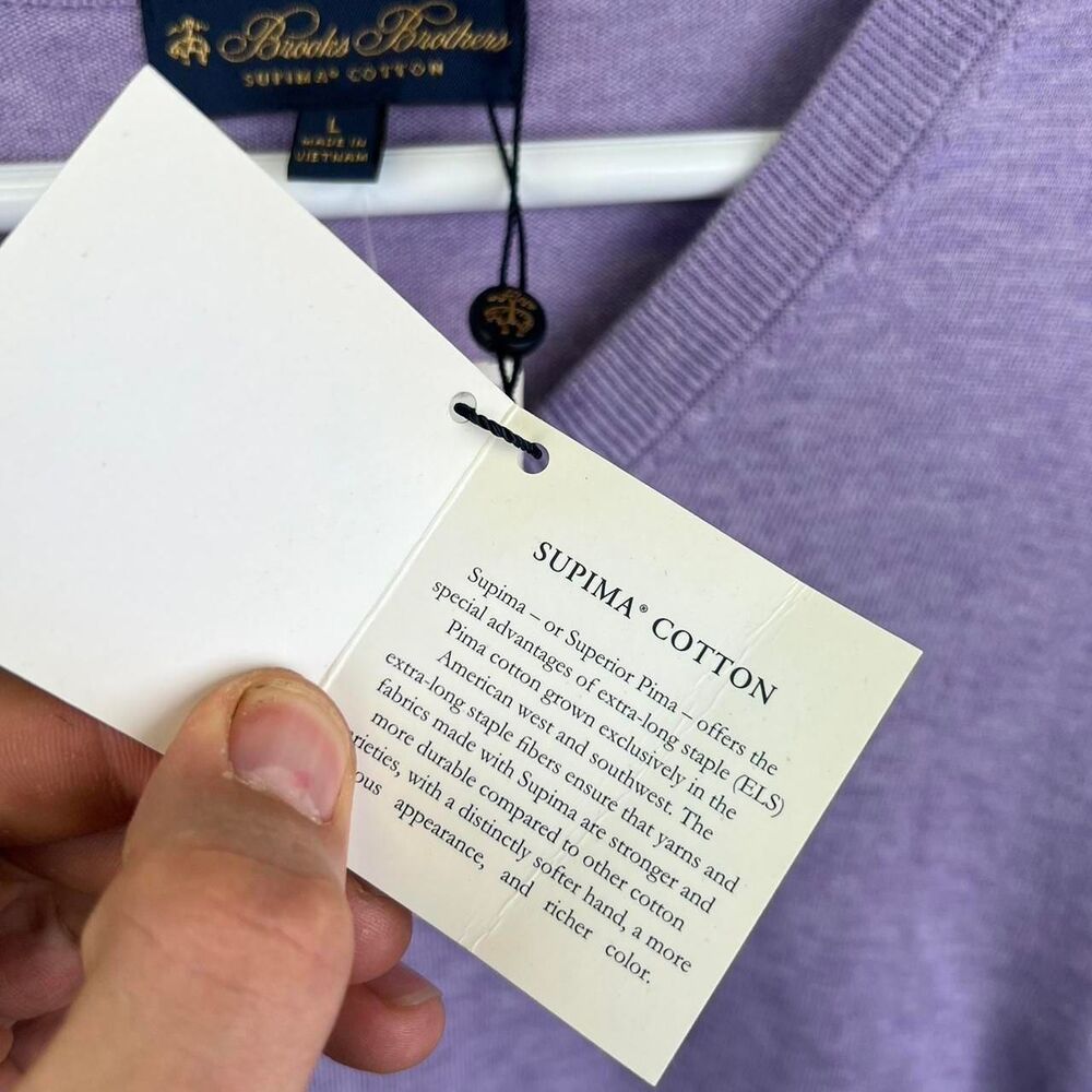 NWT Brook Brothers Purple V-neck Sweater Size L - Picture 4 of 6